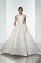 Women's Nouvelle Amsale 'troy' Open Back Silk Taffeta Ballgown, Size - Ivory