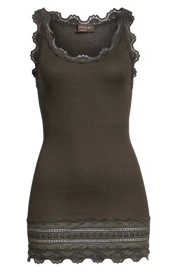 Women's Rosemunde Silk & Cotton Rib Knit Tank - Green