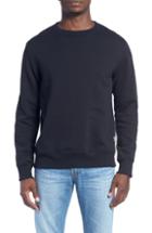 Men's Billy Reid 'dover' Crewneck Sweatshirt With Leather Elbow Patches