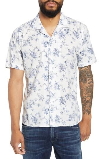 Men's Gitman Trim Fit Safari Print Camp Shirt - White