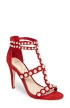 Women's Jessica Simpson Eleia Imitation Pearl Stud Sandal M - Red