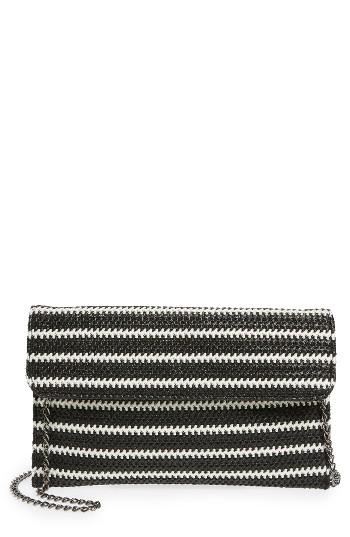 Natasha Couture Stripe Woven Clutch -