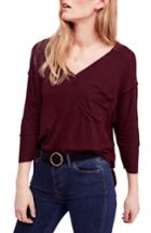 Women's Free People Golden Gate Tee, Size - Burgundy