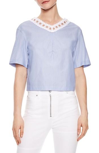 Women's Sandro Bleu Ciel Tie Back Top - Blue