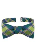 Men's Ted Baker London Plaid Silk Bow Tie, Size - Green