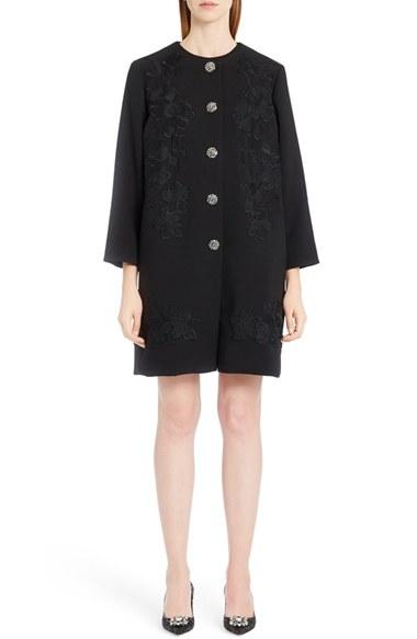 Women's Dolce & Gabbana Double Stretch Crepe Topper With Placed Appliques