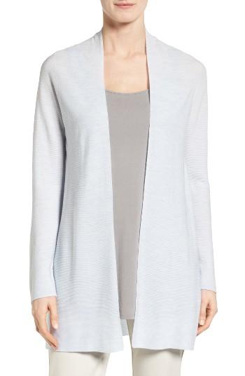 Women's Eileen Fisher Wool Kimono Cardigan, Size - Blue
