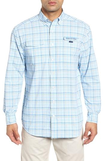 Men's Vineyard Vines Field Point Harbor Regular Fit Performance Sport Shirt - Green