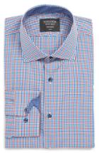 Men's Nordstrom Men's Shop Trim Fit Non-iron Check Dress Shirt - Red