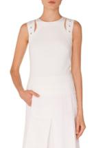 Women's Akris Punto Grommet Detail Jersey Top - White