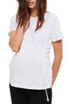 Women's Topshop Side Lace-up Maternity Tee Us (fits Like 2-4) - White