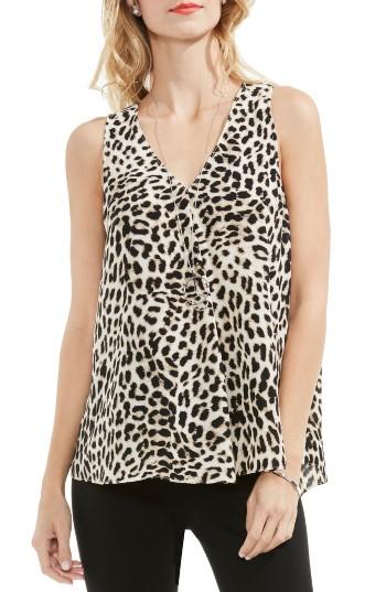 Women's Vince Camuto Leopard Song Drape Front Top