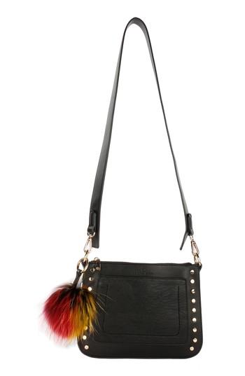 Celine Dion Pizzicato Faux Leather Shoulder Bag - Black