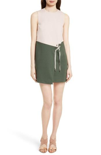 Women's Ted Baker London Mivis Colorblock Crossover Front Tunic Dress - Pink