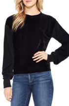 Women's Two By Vince Camuto Velvet Panel Sweatshirt - Black