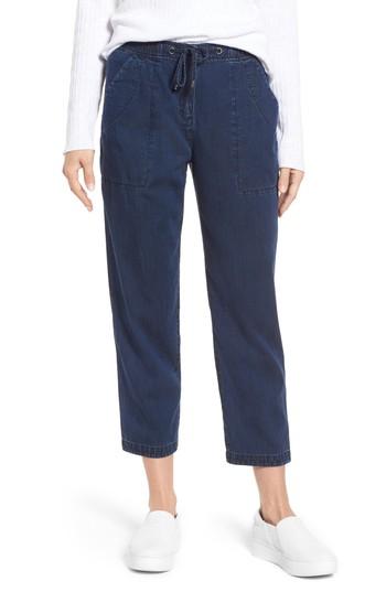 Women's Eileen Fisher Slouchy Ankle Denim Pants, Size - Blue
