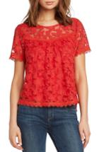Women's Willow & Clay Inset Detail Lace Top, Size - Red