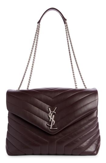 Saint Laurent Medium Loulou Calfskin Leather Shoulder Bag - Purple