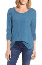 Women's Caslon Cozy Knit Long Sleeve Tee, Size - Blue/green