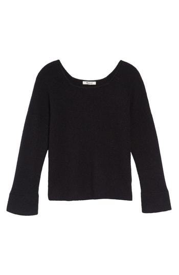 Women's Madewell Square Neck Pullover Sweater, Size - Black