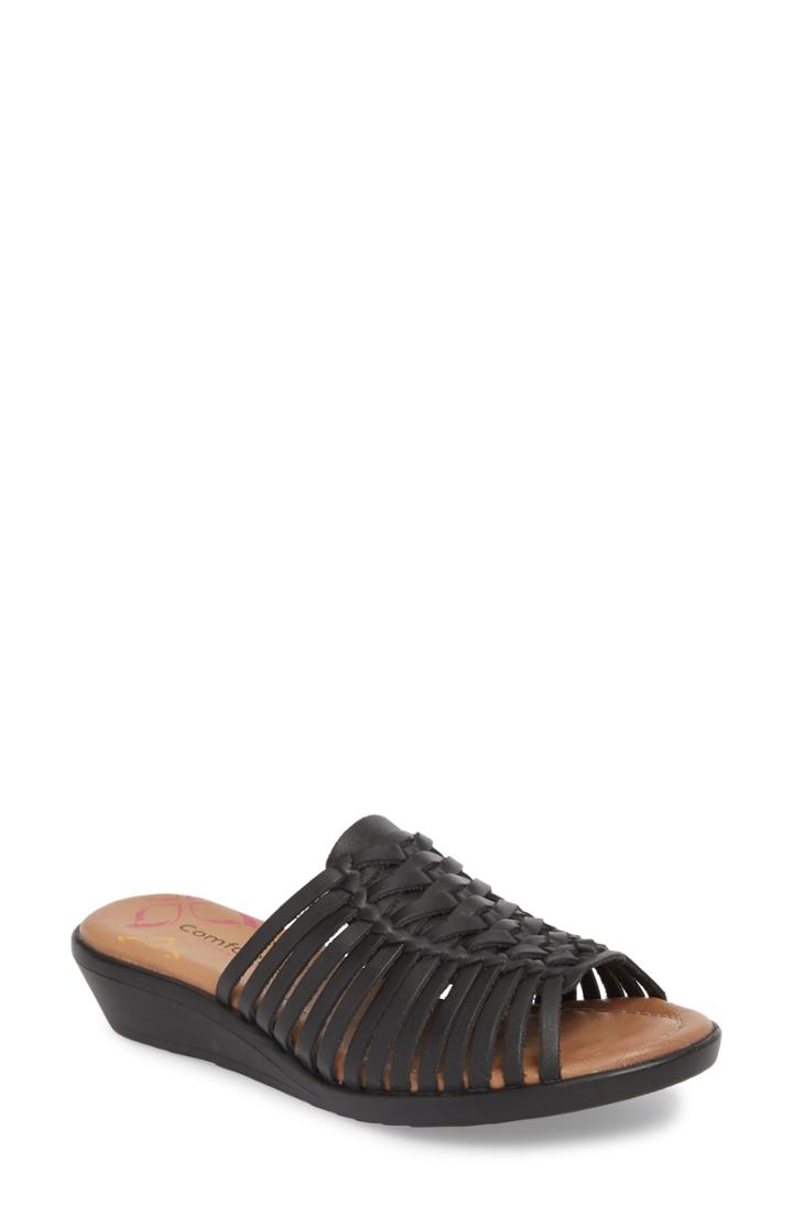 Women's Comfortiva Felida Huarache Slide Sandal M - Black