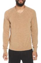 Men's Vince V-neck Wool & Linen Sweater - Beige