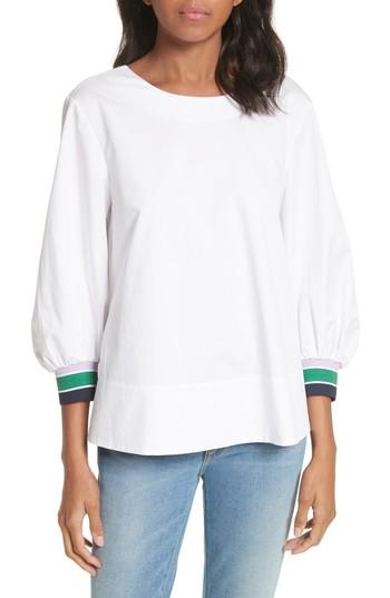 Women's Tibi Snap Back Sport Top - White