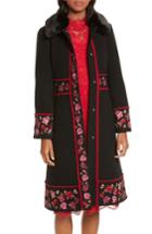 Women's Kate Spade New York Lanni Faux Fur Collar Coat - Black