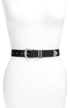 Women's Halogen Leather Belt - Black