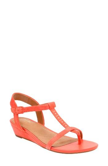 Women's Clarks Parram Blanc Sandal M - Coral