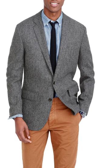 Men's J.crew Ludlow Herringbone Tweed Blazer R - Grey