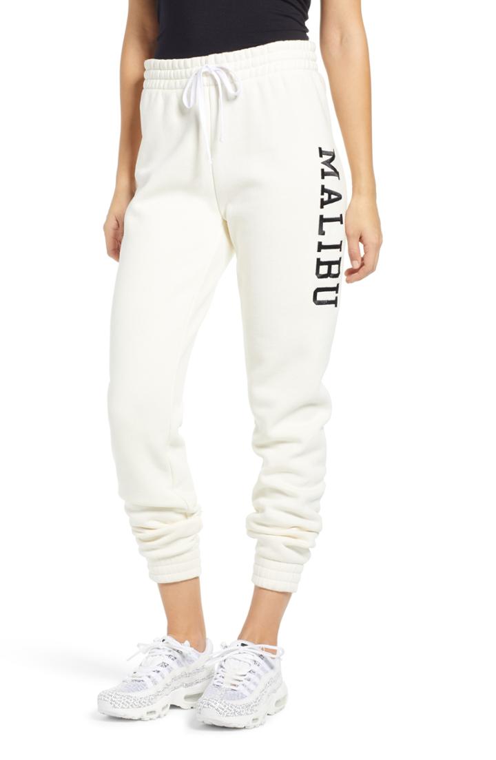 Women's Kendall + Kylie Fleece Jogger Pants - Ivory