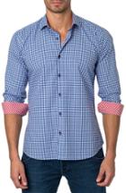 Men's Jared Lang Trim Fit Gingham Sport Shirt - Blue