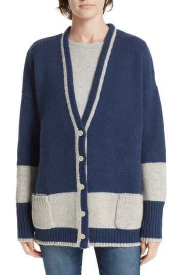 Women's La Ligne Martha Cashmere & Wool Cardigan - Blue