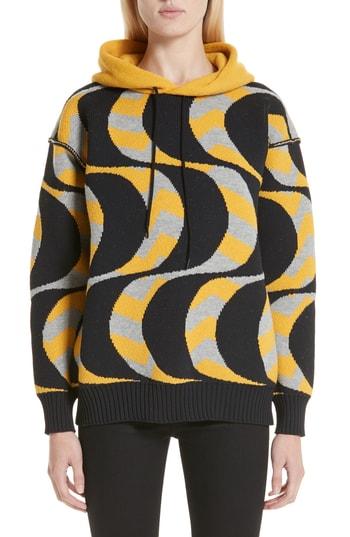 Women's Junya Watanabe Swirl Print Oversized Hoodie - Yellow