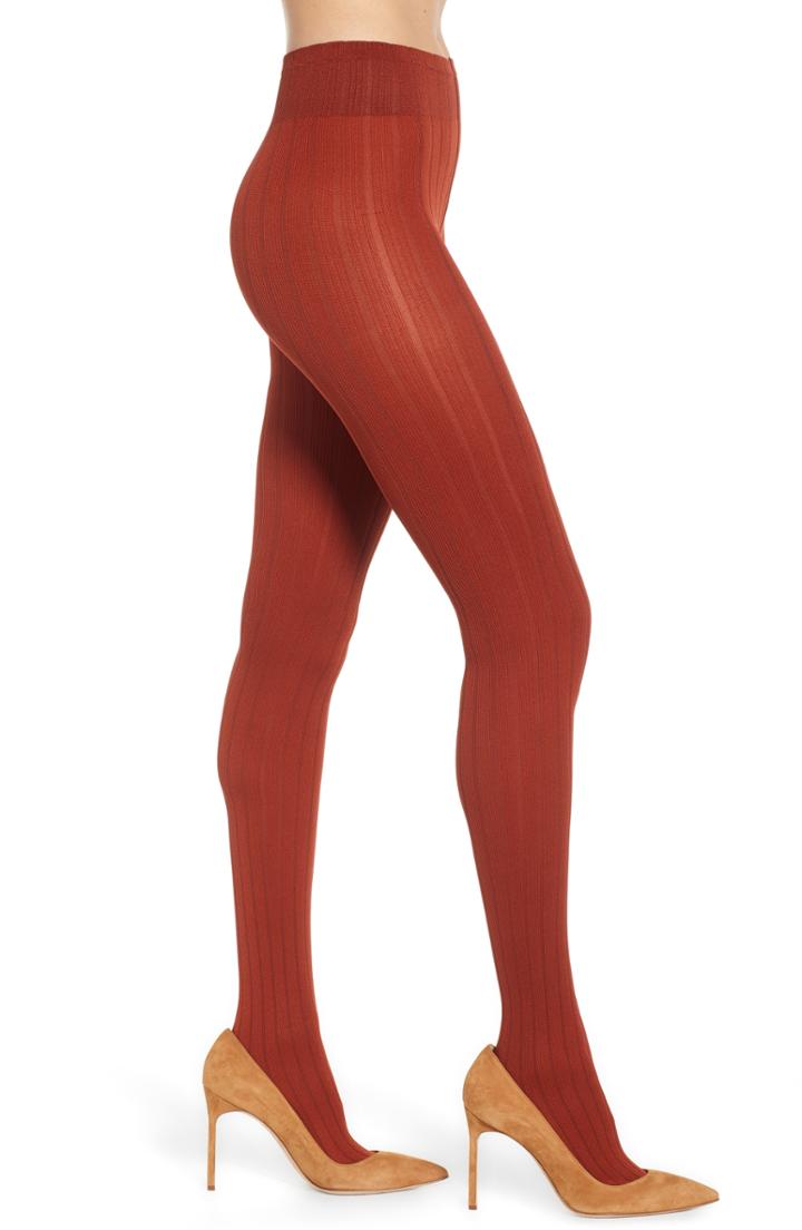 Women's Oroblu Ribbed Opaque Tights - Orange