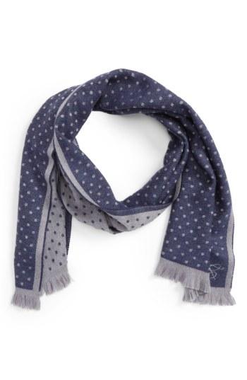 Men's Canali Reversible Dot Wool Scarf