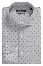 Men's Bugatchi Trim Fit Floral Dot Print Dress Shirt - Grey