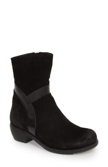 Women's Fly London Mobu Mixed Media Bootie .5-6us / 36eu - Black