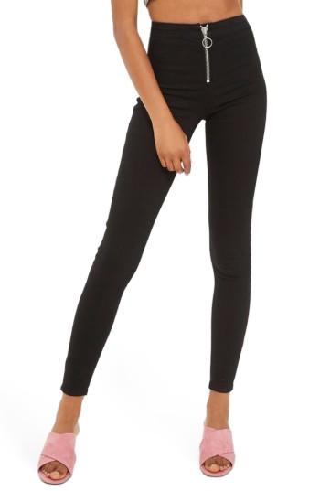 Women's Topshop Joni High Rise Zip Front Super Skinny Jeans