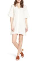 Women's Madewell Bell Sleeve Shirtdress, Size - White