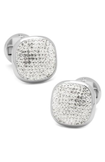 Men's Cufflinks, Inc. Pave Silvertone Cuff Links