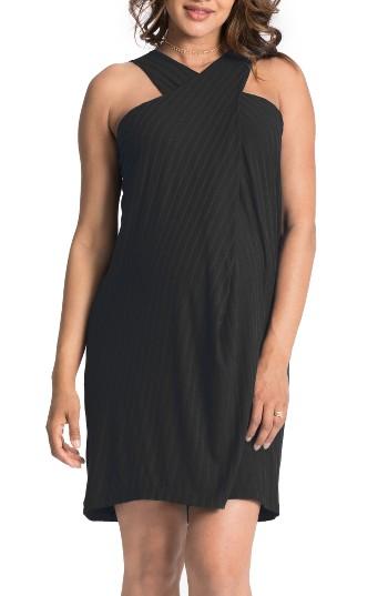 Women's Bun Maternity Convertible Maternity Shift Dress - Black