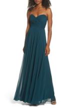 Women's Jenny Yoo Adeline Strapless Chiffon Gown - Blue/green