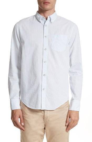 Men's Rag & Bone Yokohama Stripe Sport Shirt - Blue
