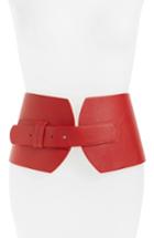 Women's Accessory Collective Extra Wide Faux Leather Belt - Red
