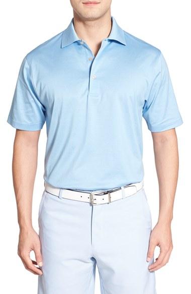 Men's Peter Millar Egyptian Cotton Lisle Polo, Size - Blue