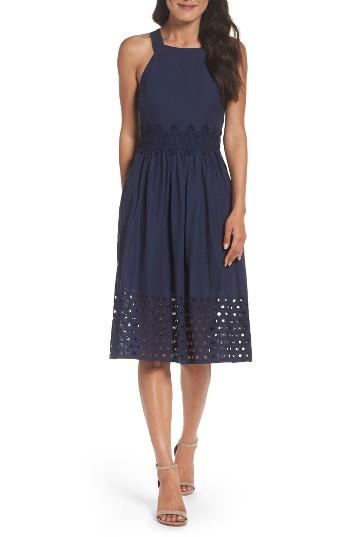 Women's Vince Camuto Fit & Flare Midi Dress - Blue