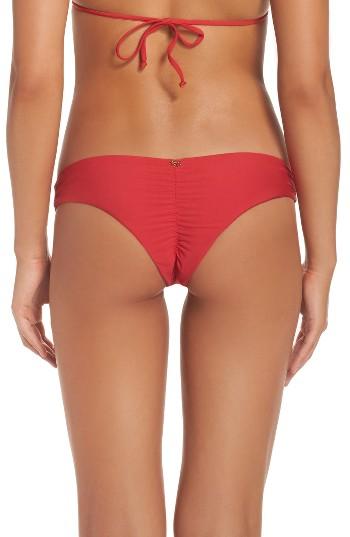 Women's Pilyq Ruched Bikini Bottoms - Red