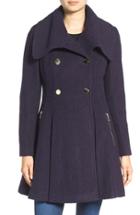 Women's Guess Envelope Collar Double Breasted Coat - Blue
